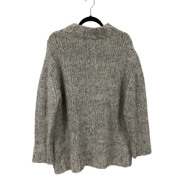 Jenni Kayne Moritz Mockneck Pullover Sweater Grey Marl Wool Blend Large Sold Out - Picture 10 of 13